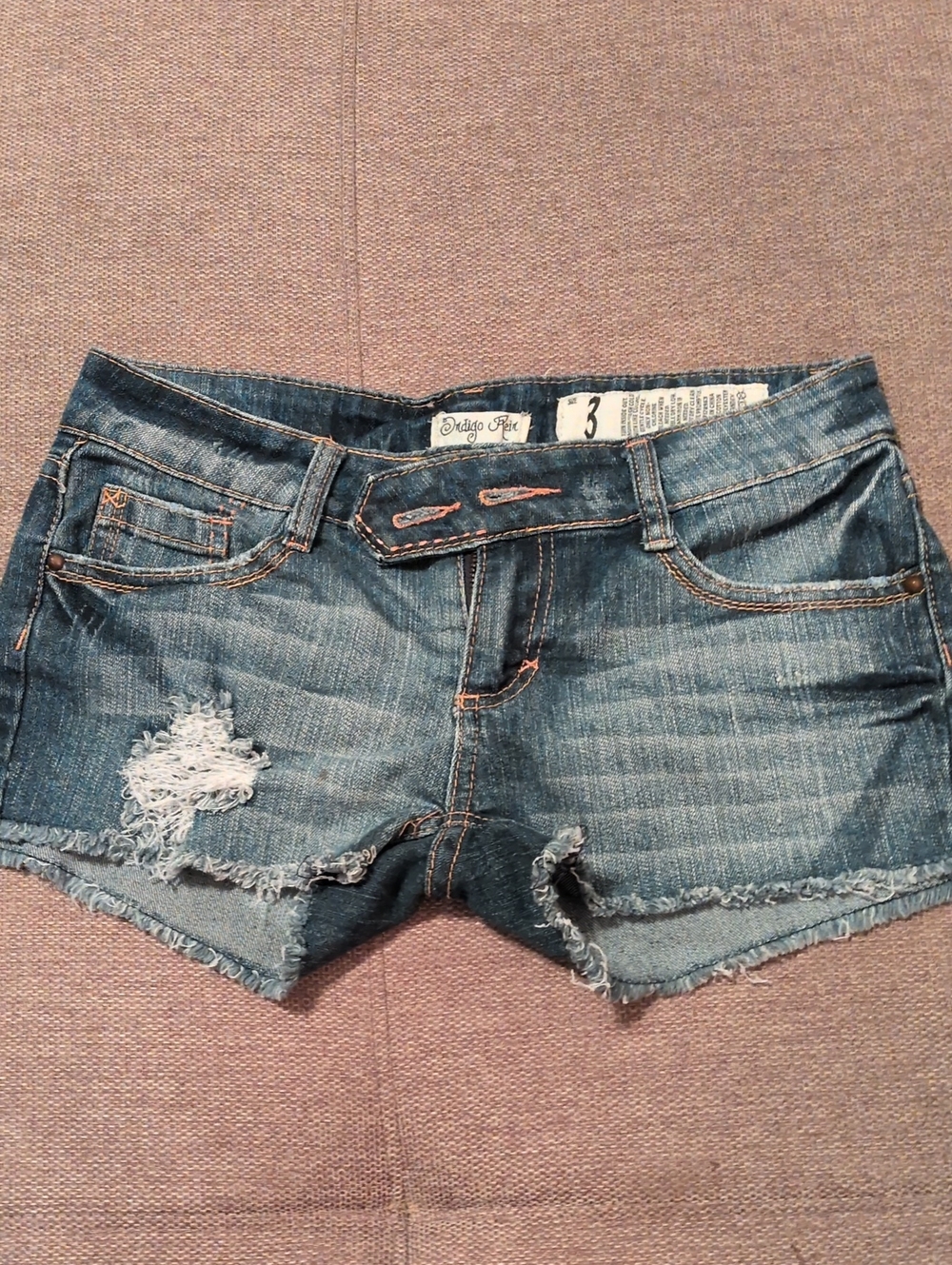 Indigo Rein Distressed Denim Jean Shorts - Blue